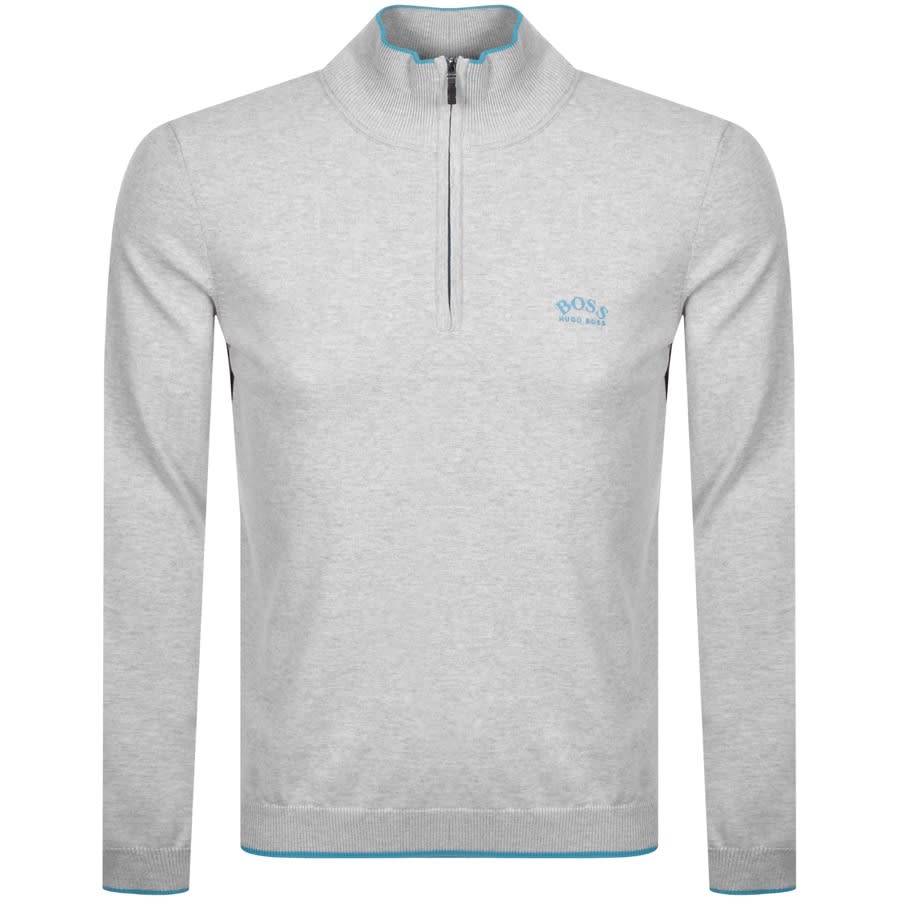 Alternative Image for ProductBOSS Ziston Half Zip Knitted Jumper Grey1
